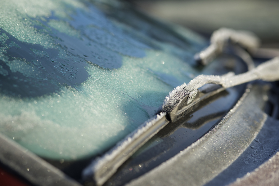 Overnight frigid temperatures create a frosty landscape and dangerous road conditions in Clark County.
