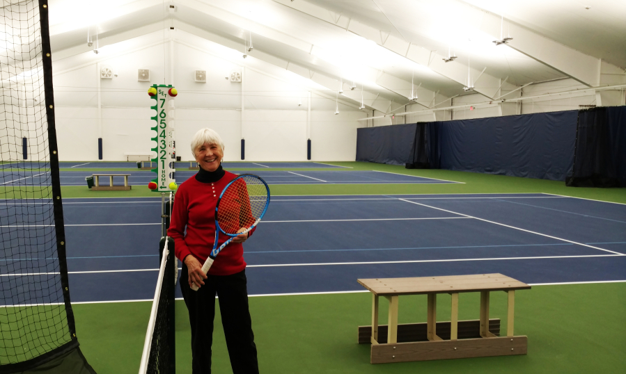 Arlene Clark, 82, at Vancouver Tennis Center on Thursday, Dec. 13, 2018. A fixture on the local tennis courts, Clark has a scholarship named after her that helps junior tennis players.