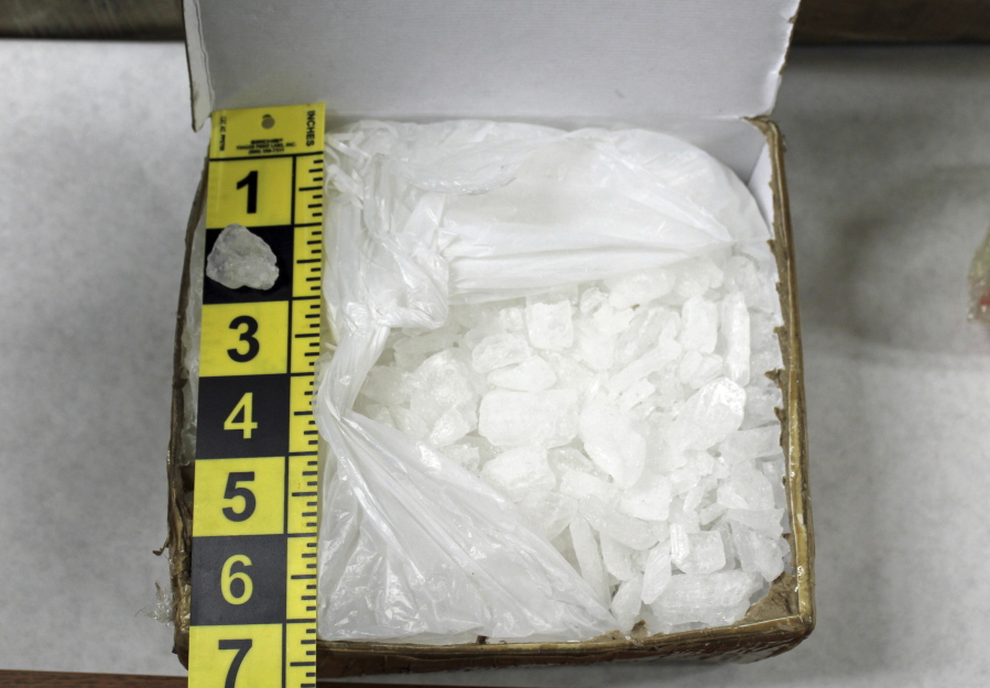 A box containing methamphetamine, seized by law enforcement agents in Minnesota, is shown in September.
