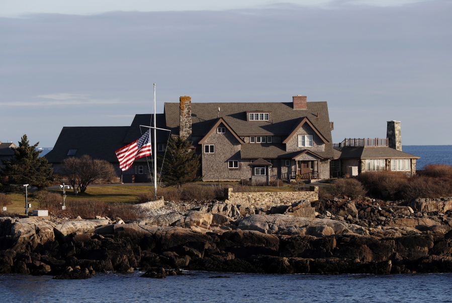 The American flag flies at half-staff in honor of President George H. W. Bush at Walker’s Point, the Bush’s summer home Dec. 1 in Kennebunkport, Maine. Robert F.