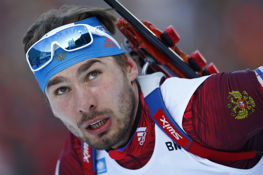 Anton Shipulin of Russia competes during the men’s 20 km individual competition at the biathlon World Cup in Ruhpolding, Germany. Shipulin, a world biathlon champion at the heart of Russia’s doping scandal, has announced his retirement.