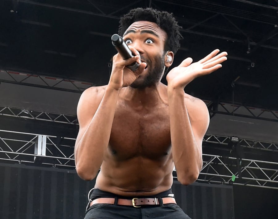 Childish Gambino performs on the main stage on the infield before the 140th running of the Preakness Stakes on Saturday, May 16, 2015, at Pimiico Race Course in Baltimore, Md. Kenneth K.