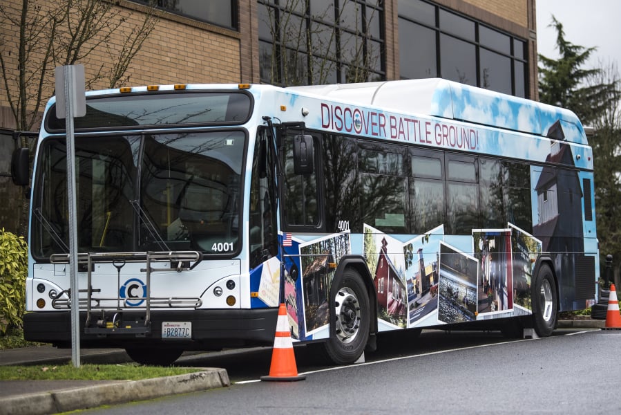 Battle Ground is the first of several local cities to be honored with a vinyl wrap on a C-Tran bus.