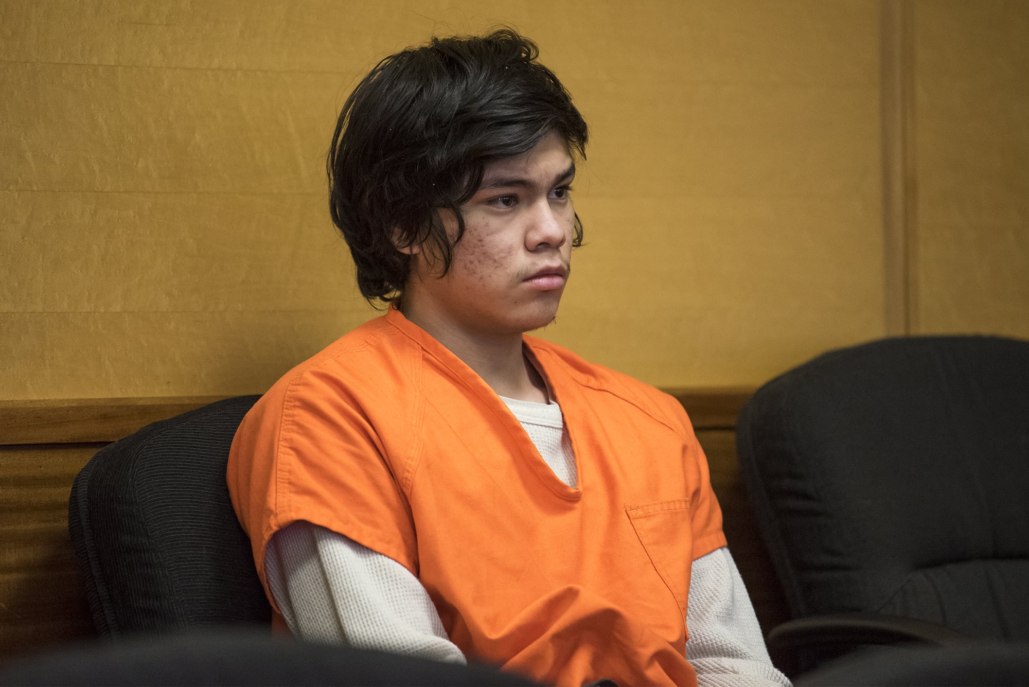 Francisco Javier Hernandez-Reyes, 18, appears for a plea and sentencing hearing at Clark County Superior Court on Friday morning, Jan. 25, 2019.
