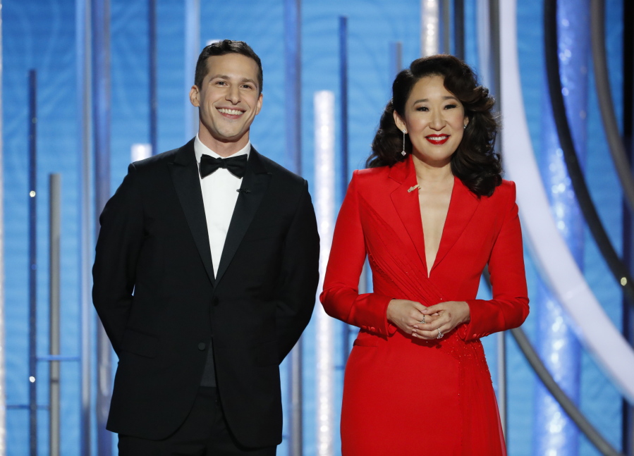 Andy Samberg and Sandra Oh host the 76th annual Golden Globe Awards on Jan. 6 in Beverly Hills, Calif.