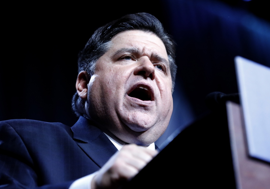 FILE - In this Nov. 6, 2018 file photo, Democratic gubernatorial candidate J.B. Pritzker speaks after he is elected over Republican incumbent Bruce Rauner in Chicago. Decisions about health care and education will top the agenda in many state capitols as lawmakers convene in new sessions in 2019. Pritzker and fellow Democrats in charge of the Legislature are considering legalizing and taxing recreational marijuana to bring in as much as $1 billion annually to the state. Pritzker has promised marijuana tax revenue to both the operating budget and capital programs. (AP Photo/Nam Y.
