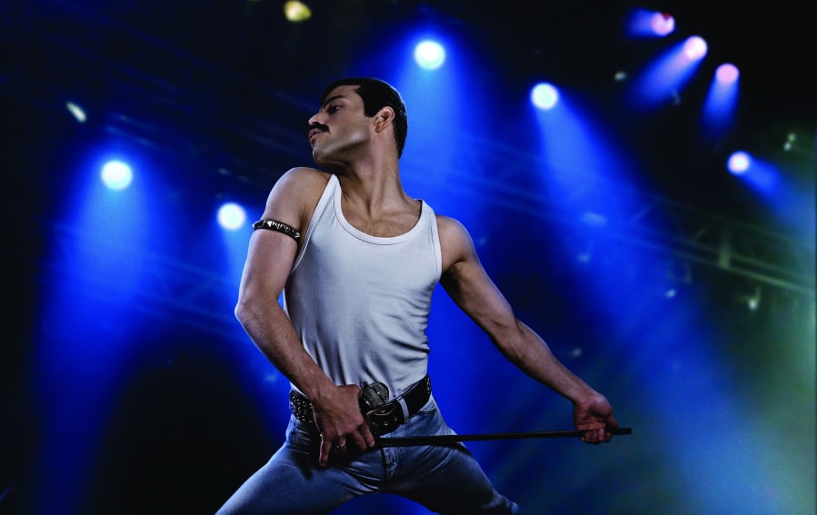 Rami Malek as rock star Freddie Mercury in “Bohemian Rhapsody.” Nick Delaney/Twentieth Century Fox