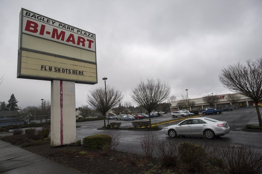 Bi-Mart announced it will be closing the pharmacies at two of its Vancouver-area stores next week. The locations are 2601 Falk Road, Vancouver, pictured, and 11912 N.E. Fourth Plain Blvd. in Orchards. The Bi-Mart pharmacy in Washougal will remain open.
