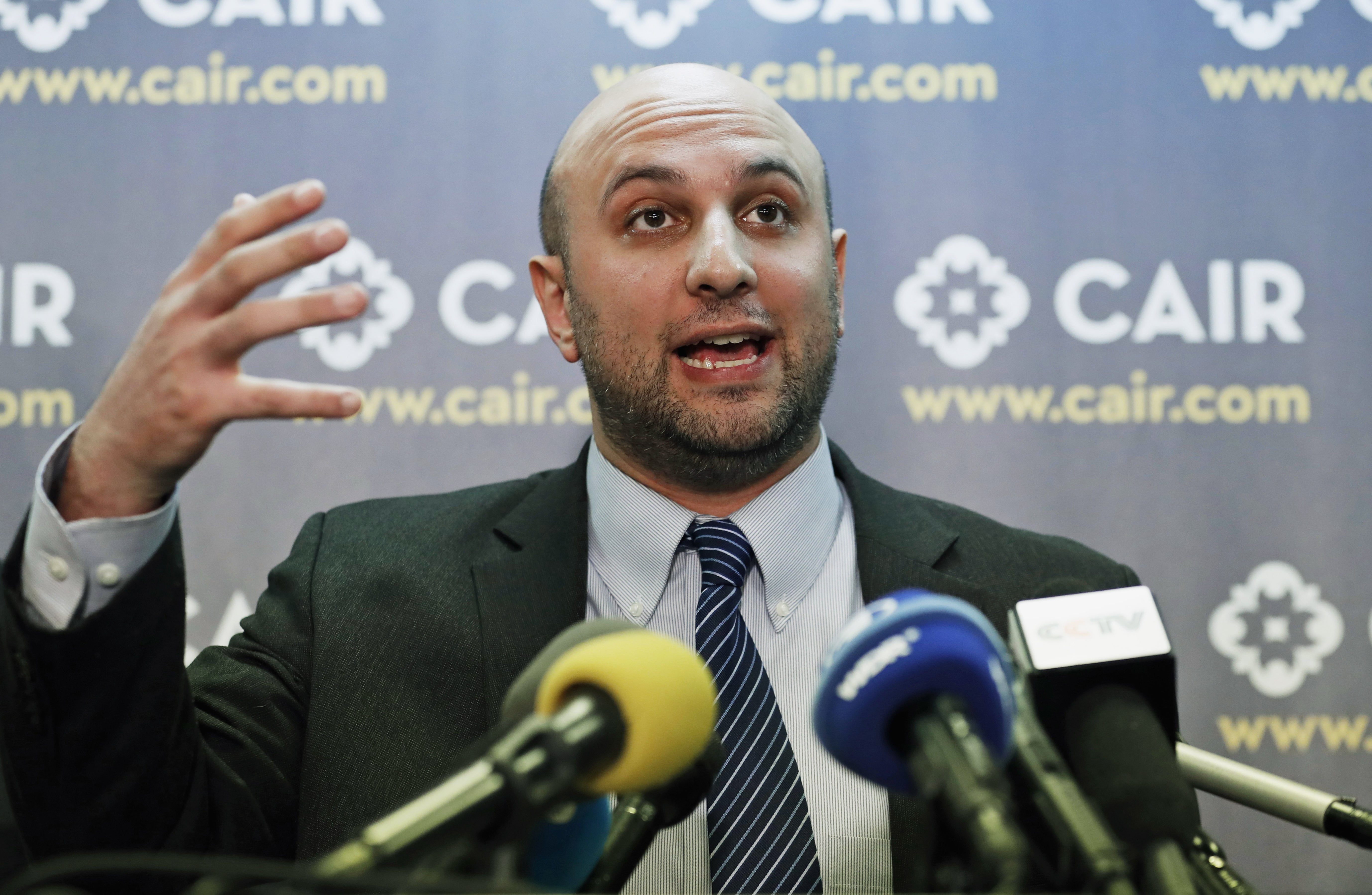 Attorney Gadeir Abbas speaks during a news conference at the Council on American-Islamic Relations (CAIR) in Washington. The federal government has acknowledged that it shares its terrorist watchlist with more than 1,400 private entities, including hospitals and universities, prompting concerns from civil libertarians that those mistakenly placed on the list could face a wide variety of hassles in their daily lives.