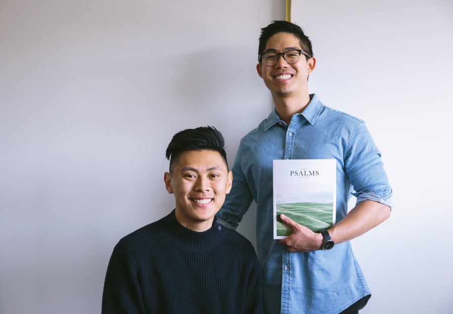 Brian Chung and Bryan Ye-Chung, co-founders of Alabaster, redesigned books of the Bible to make it more attractive to young people.