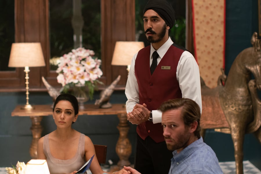 Nazanin Boniadi, from left, Dev Patel and Armie Hammer play characters trapped inside a luxury hotel that has been taken over by militant Islamic terrorists.