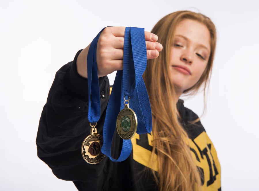 Hudson’s Bay junior Allison Blaine captured her second state wrestling title in February at Mat Classic.