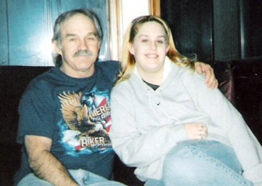 Brandy Jennings and her father in a photo from 2005, four years before his death in 2009. Jennings’ desire to find out more about her father prompted her to submit a DNA sample to a public database, which in turn led police to arrest a distant relative for a December 1979 killing in Cedar Rapids, Iowa.