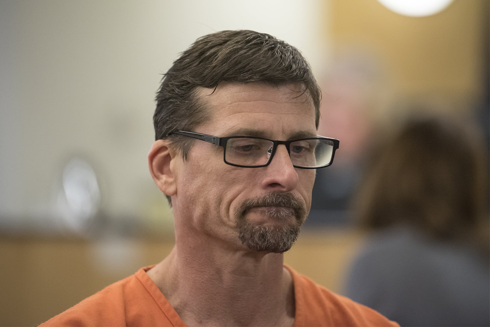 Eddie D. Anzalone, 47, of Battle Ground makes a first appearance March 26, 2019, in Clark County Superior Court on suspicion of second-degree rape and indecent liberties. Anzalone, a licensed massage therapist, is accused of inappropriately touching two female clients.