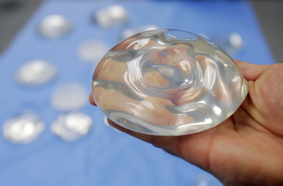A silicone gel breast implant. At a two-day meeting that starts today, a panel of experts for the U.S. Food and Drug Administration will hear from researchers, plastic surgeons and implant makers, as well as from women who believe their ailments were caused by the implants.