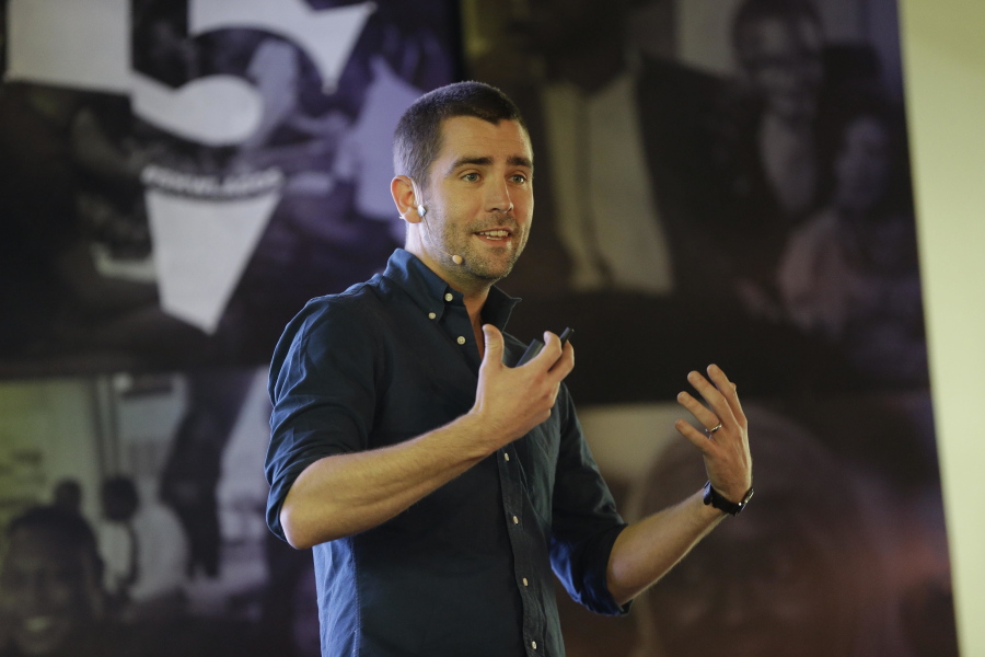 FILE- In this Feb. 27, 2017, file photo Facebook’s Chief of Product officer, Chris Cox, speaks at the first day of the social media week at the Landmark centre in Lagos, Nigeria. Two top Facebook executives are leaving the company, including Cox, who was long one of CEO Mark Zuckerberg’s top deputies. Zuckerberg wrote in a post announcing the news Thursday, March 14, 2019.