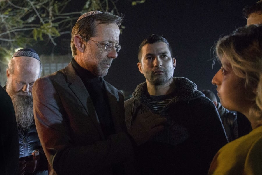 In this Thursday, March 14, 2019 photo, Zehut party leader Moshe Feiglin, second left, attends an election campaign event in Sderot, Israel. The Cinderella story of Israel’s current election campaign is a fringe party led by Feiglin, an ultranationalist libertarian with a criminal record, who vows to legalize marijuana in an improbable run to parliament. Feiglin’s Zehut party has a real shot of getting elected and could even emerge as a kingmaker in a tightly contested race for prime minister.