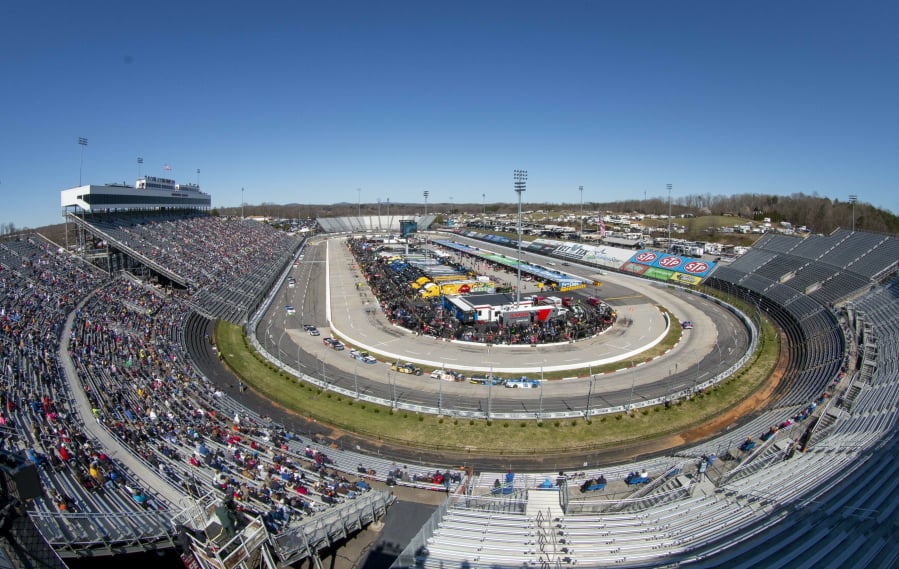 Fans enjoy the NASCAR Truck Series race at Martinsville Speedway in Martinsville, Va. Saturday, March 23.