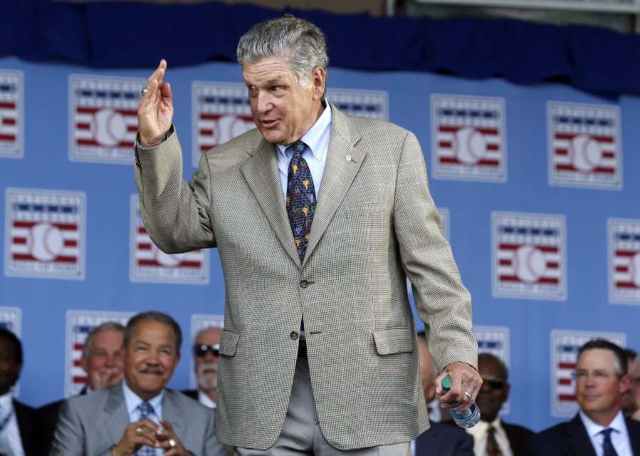 National Baseball Hall of Famer Tom Seaver arrives for an induction ceremony in 2015 in Cooperstown, N.Y. Seaver has been diagnosed with dementia and has retired from public life. The family of the 74-year-old made the announcement Thursday, March 7, 2019, through the Hall and said Seaver will continue to work in the vineyard at his home in California.