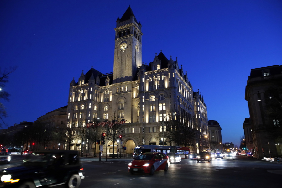 The Trump International Hotel in Washington is seen in January 2018.
