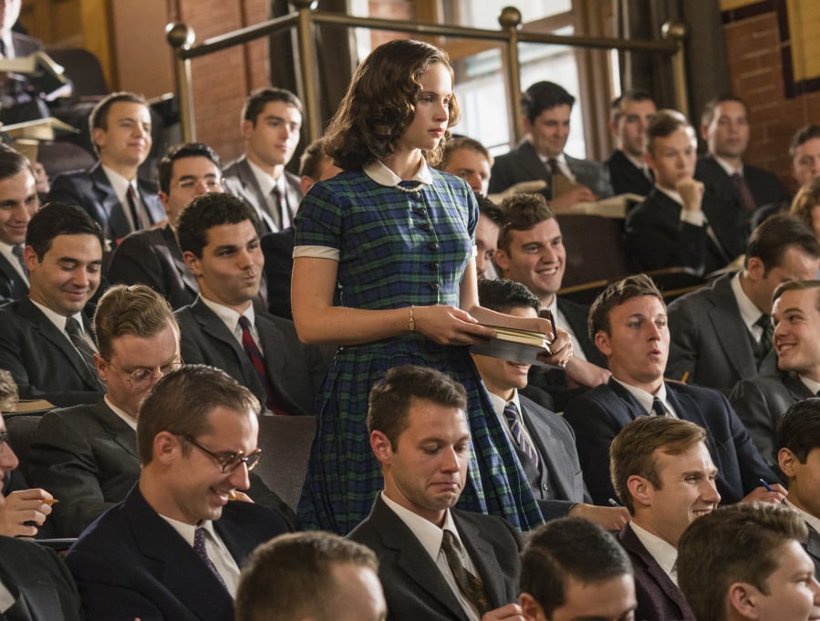Felicity Jones portrays Ruth Bader Ginsburg in a scene from “On the Basis of Sex.” Jonathan Wenk/Focus Features