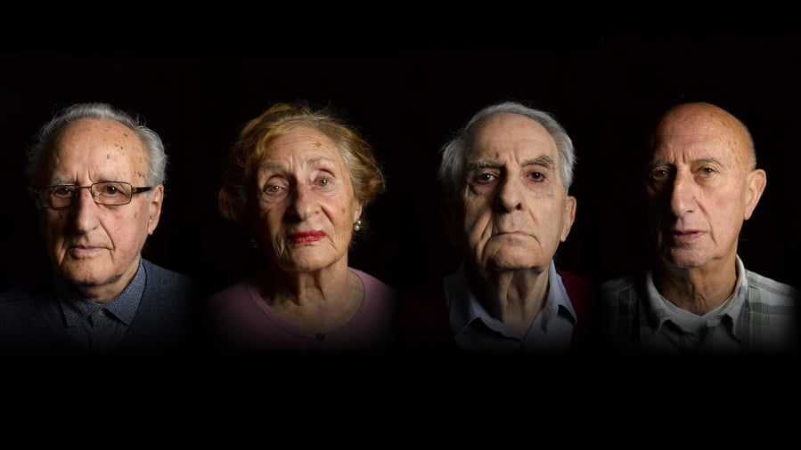 Ivor Perl, from left, Susan Pollack, Frank Bright and Maurice Blik are among the Holocaust survivors profiled in “Frontline: The Last Survivors.” Richard Ansett/Minnow Films/PBS