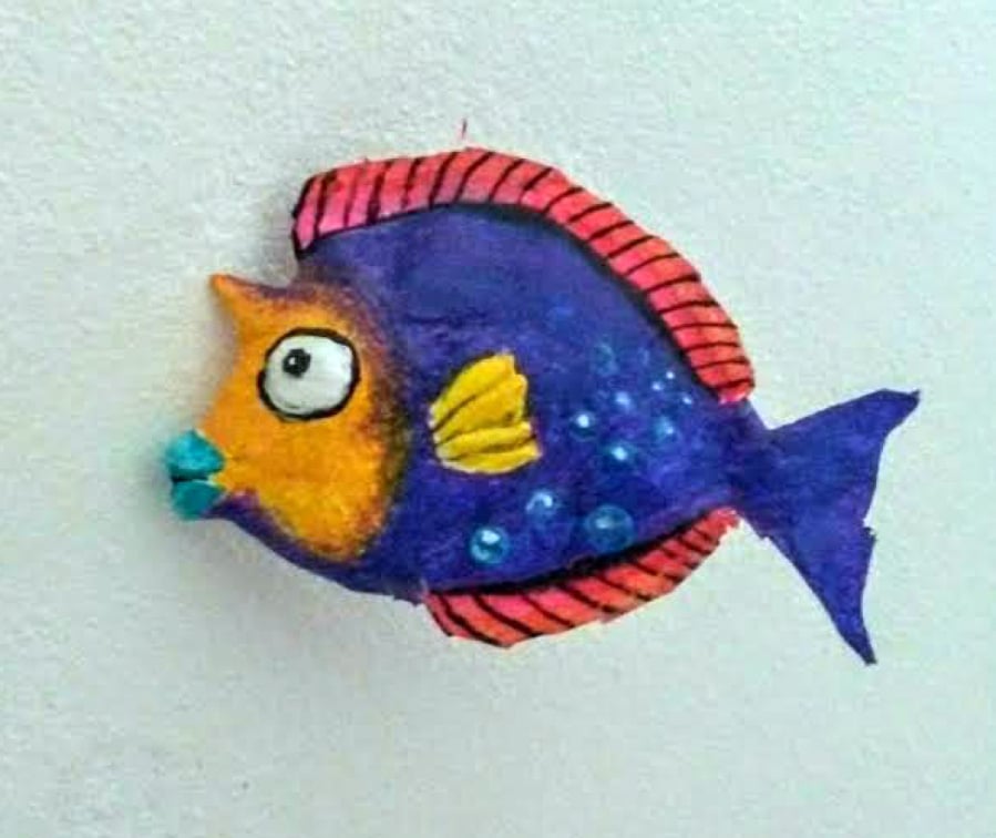 See artist Jeffrey Hill’s papier-mache fish at the Camas Public Library through the end of May.