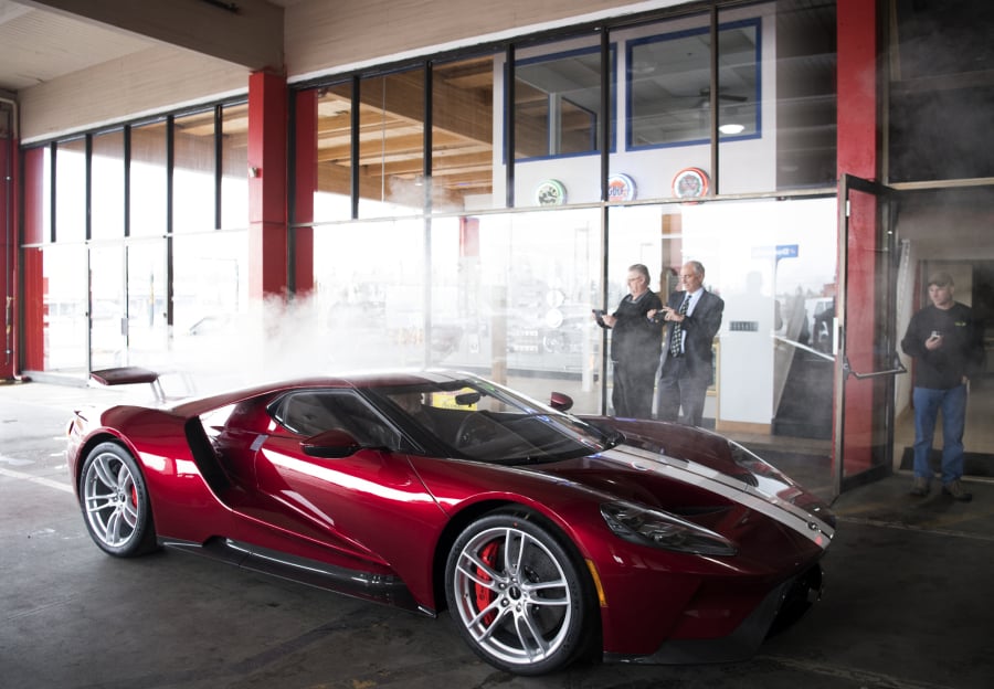 Ron Wade drives the limited release 2019 Ford GT for an unveiling event at The Museum, Cars by Ron Wade in Hazel Dell. The car’s starting price is $500,000.