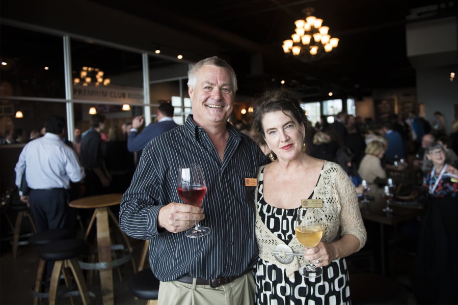 Craig and Vicki Leuthold, owners of Maryhill Winery, were on hand to welcome guests at Thursday’s industry preview night for the new Maryhill tasting room at the Waterfront Vancouver. The tasting room will hold its public grand opening on Saturday.