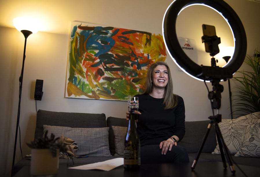 Ava Palmquist begins her weekly Instagram Live show “Talk + Beer” at her creative agency office, Ambient, in Vancouver. To connect with the beer community and learn more about local breweries, Palmquist launched the “sheknowsbeer” Instagram account last year. She recently started the weekly show as a way to build the Instagram community.
