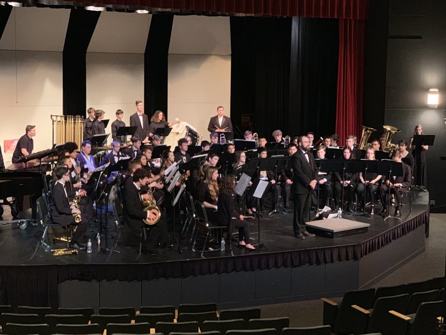 East Vancouver: The Skyview High School wind ensemble directed by Timothy Heichelheim was one of several groups that performed at the 2019 Lower Columbia River Music Educator’s Association High School Band Festival.