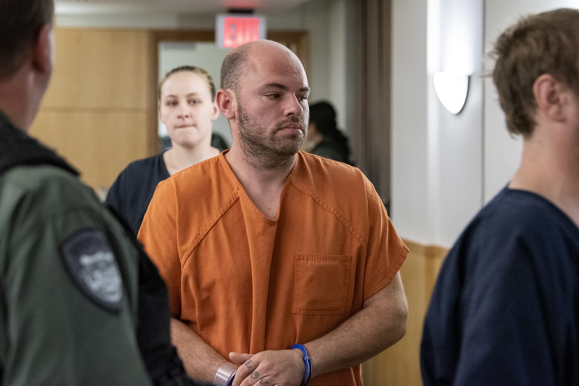 Anthony Lybeck, who is accused of hijacking a C-Tran bus and trying to force the driver to take him to Portland on Friday evening, made a first appearance this morning in Clark County Superior Court in Vancouver on Monday, April 22, 2019.
