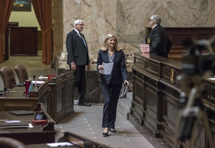 State Rep. Vicki Kraft, R-Vancouver, gets ready for the legislative session to begin April 9 in Olympia. During this year’s session, Kraft has called attention to bills she’s found troublesome, in some cases defying legislative convention.