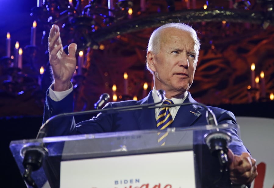 Former Vice President Joe Biden speaks at the Biden Courage Awards Tuesday, March 26, 2019, in New York.