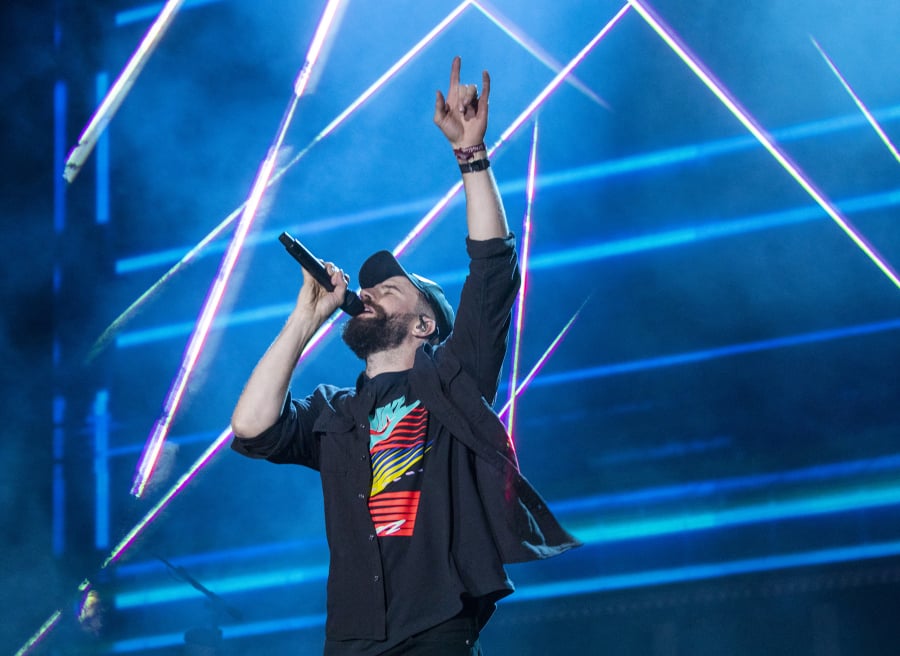 Headliner Sam Hunt performs on the Mane Stage on the second of the three-day 2019 Stagecoach Country Music Festival, the world’s biggest country music festival, April 27 at the Empire Polo Fields in Indio, Calif.