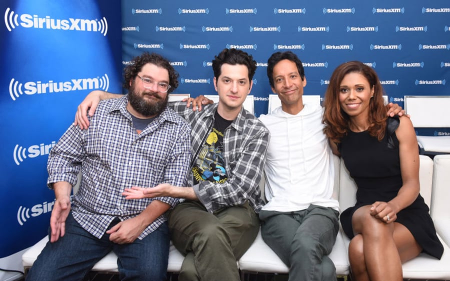Bobby Moynihan, Ben Schwartz, Danny Pudi and Toks Olagundoye attend SiriusXM’s Entertainment Weekly Radio Broadcasts Live From Comic Con in San Diego at Hard Rock Hotel San Diego on July 20, 2018, in San Diego, Calif.
