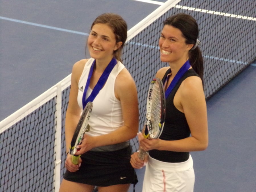 Union doubles team Miriam Muntean (left) and Nicole Knudtson.