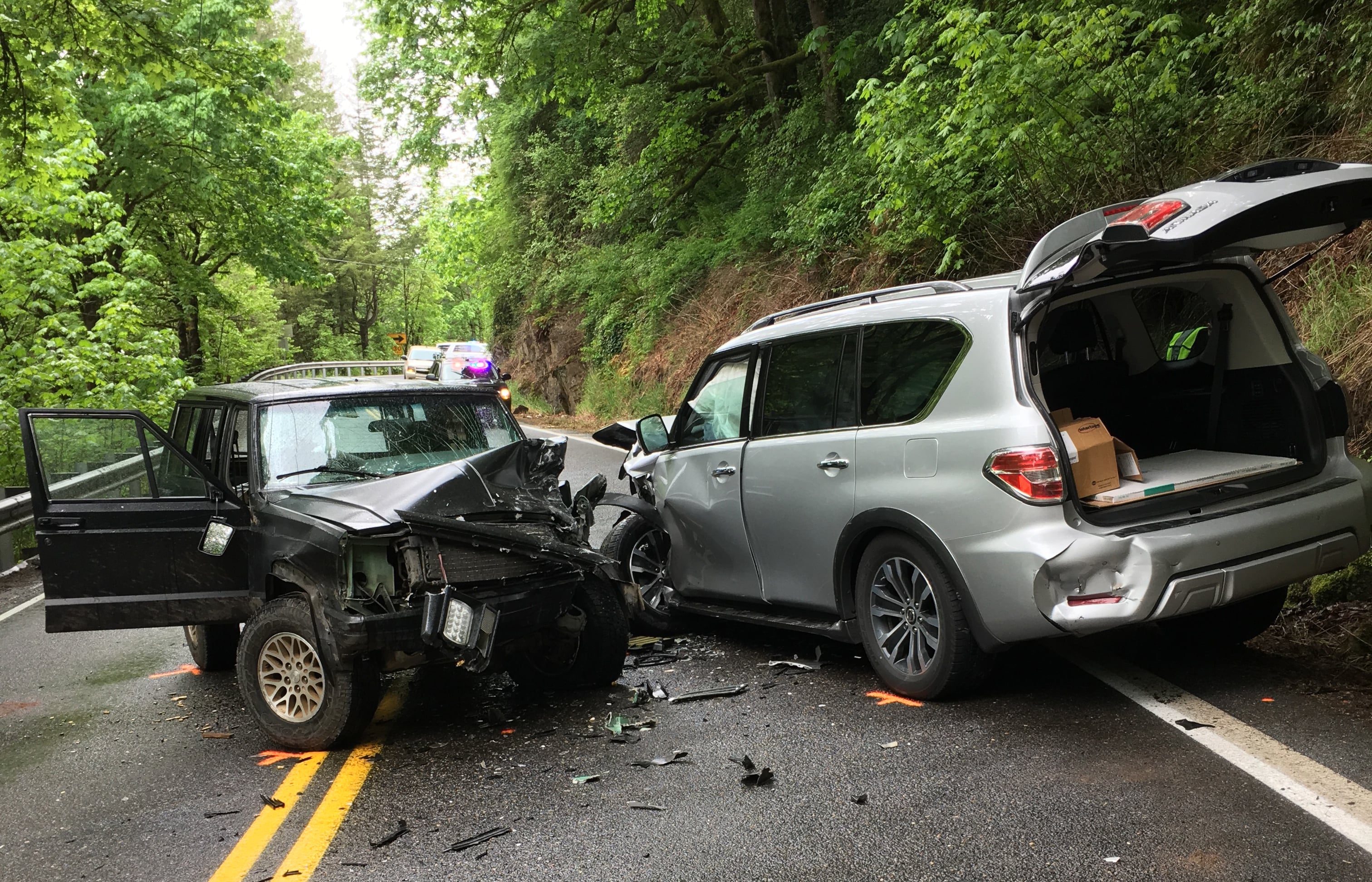 One person was critically injured Tuesday morning in a head-on collision in Washougal involving three vehicles, according to the Clark County Sheriff's Office.