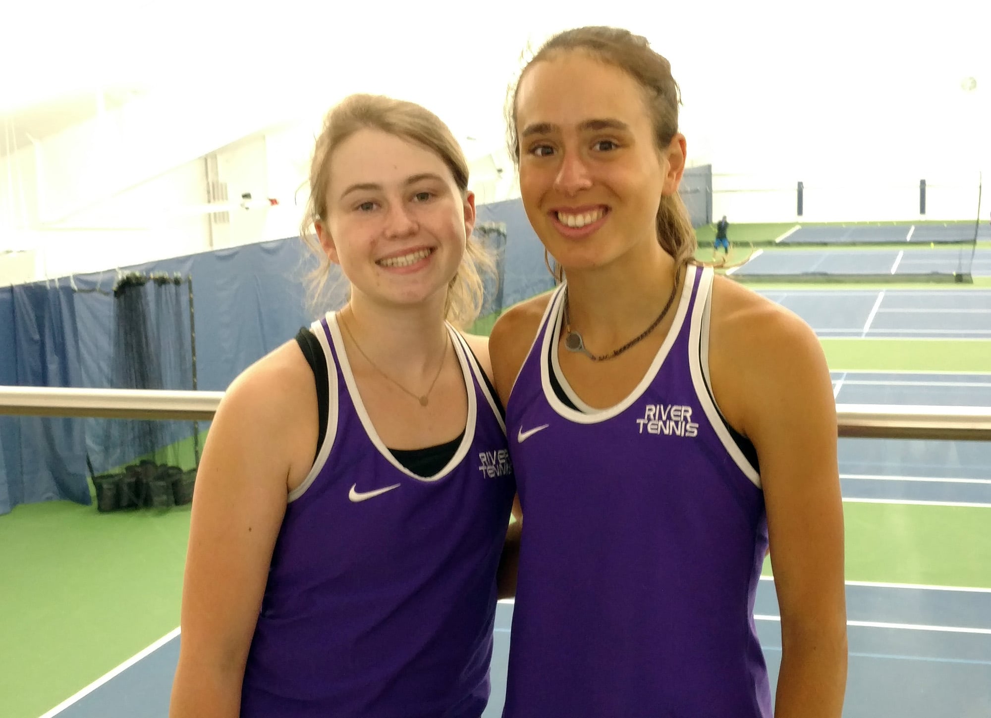 Columbia River sophomore Piper Rylander, left, and senior Faith Grisham. Grisham defeated Rylander 6-0, 6-0 in the 2A district singles final on Friday, May 17, 2019, at Vancouver Tennis Center. Both players will advance to the 2A state tournament in Seattle.