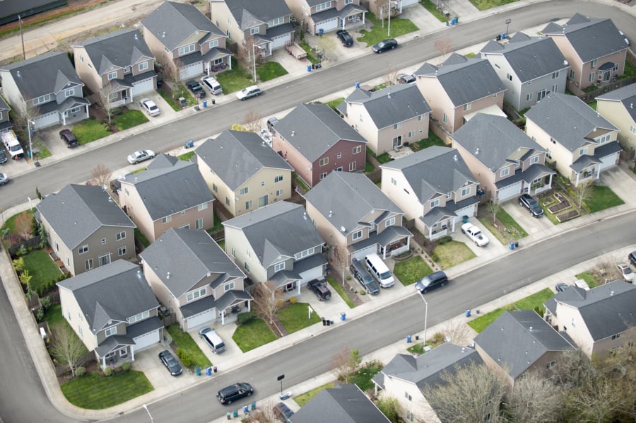 Aerial view of housing in Vancouver.