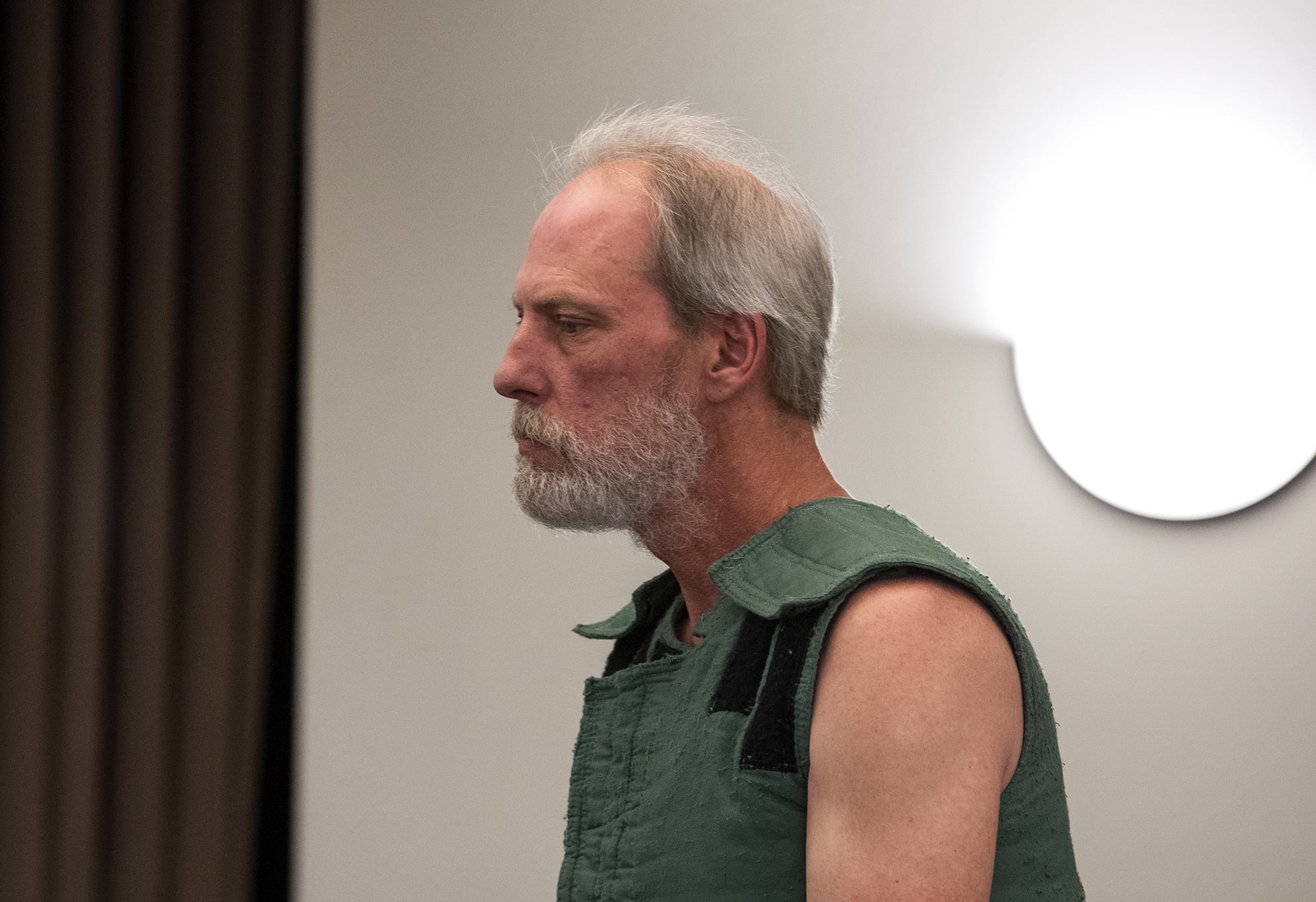 Richard Eugene Knapp, 57, makes a first appearance in Clark County Superior Court in connection with the 1994 rape and strangulation death of a woman in Vancouver, on May 1, 2019.