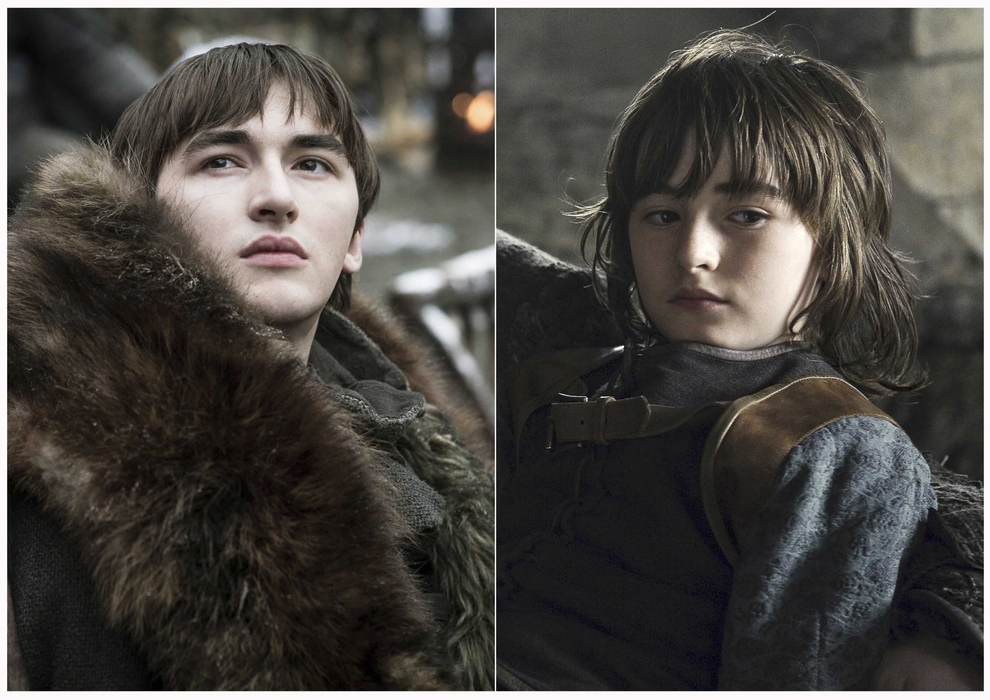 This combination photo of images released by HBO shows Isaac Hempstead Wright portraying Bran Stark in "Game of Thrones." The final episode of the popular series aired on Sunday, May 19, 2019.