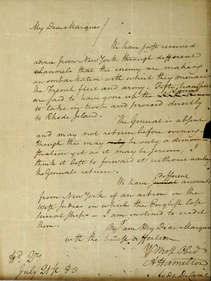 A complaint by the U.S. attorney’s office in Boston was filed Wednesday over a 1780 letter from Alexander Hamilton to the Marquis de Lafayette. The letter that was stolen from the Massachusetts Archives decades ago was found in November. The complaint asks a judge to order the letter returned to the state. U.S.