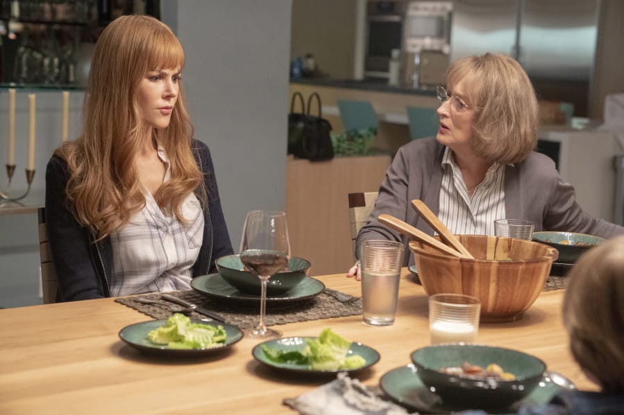 Nicole Kidman, left, and Meryl Streep play Celeste and Mary Louise Wright in “Big Little Lies.” Jennifer Clasen/HBO