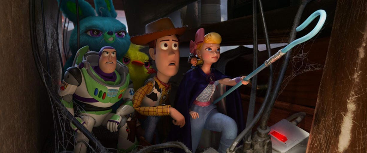“Toy Story 4” stars the voices of Tim Allen at Buzz Lightyear, Tom Hanks as Woody and Annie Potts as Bo Peep.