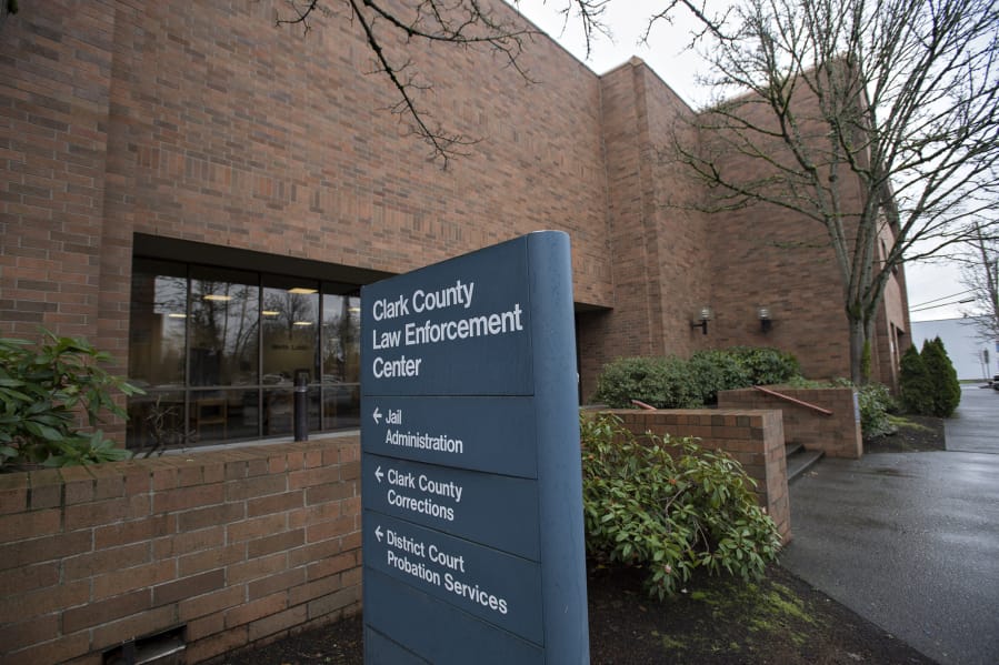 Officials are hoping to upgrade a number of facilities at the Clark County Jail, pictured at its current location in downtown Vancouver in January 2018.