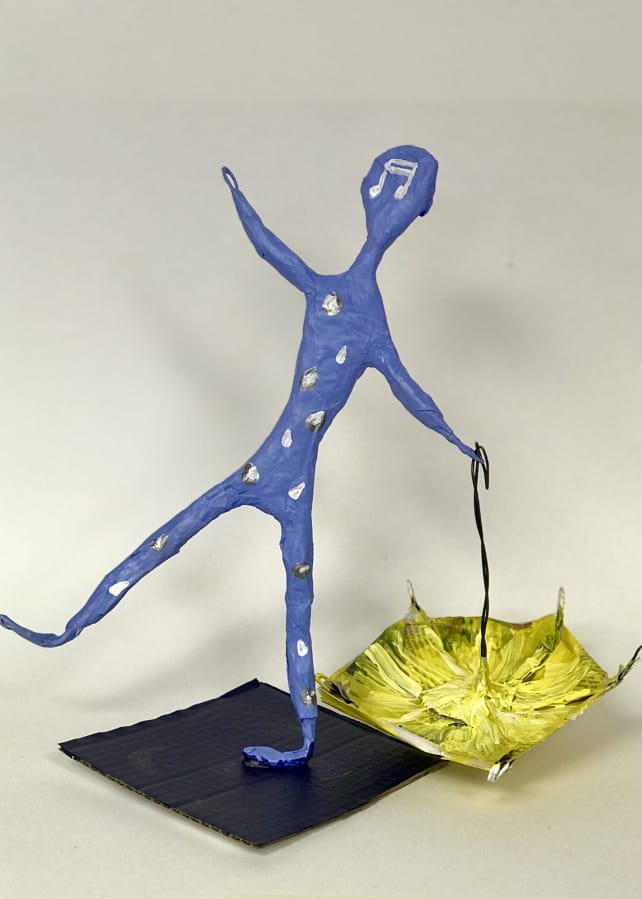 The Second Story Gallery hosts “Changing Perspectives: An Exhibition and Performance Collaboration,” featuring art — like this “Sunny Showers” paper mache sculpture by ninth grader Marlene Burggrabe-Brossia — and performances by students in the Camas High School Integrated Arts and Academics program.