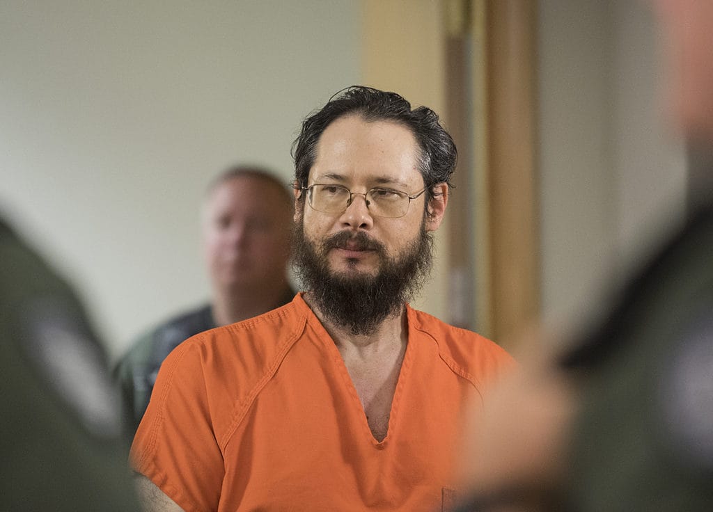 Joseph Andrew Ezetta makes a first appearance on suspicion of first-degree assault and first-degree malicious mischief in Clark County Superior Court on June 9, 2019.
