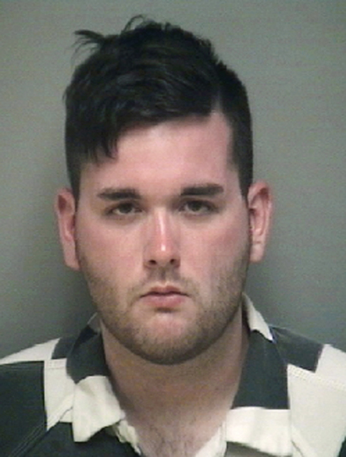 FILE - This undated file photo provided by the Albemarle-Charlottesville Regional Jail shows James Alex Fields Jr. A sentencing hearing has been moved up for the self-avowed white supremacist convicted of federal hate crimes for plowing his car into a crowd of anti-racism protesters at a 2017 white nationalist rally in Virginia. Fields was originally scheduled to be sentenced July 3, 2019. A notice filed in court says the hearing has been moved to June 28.