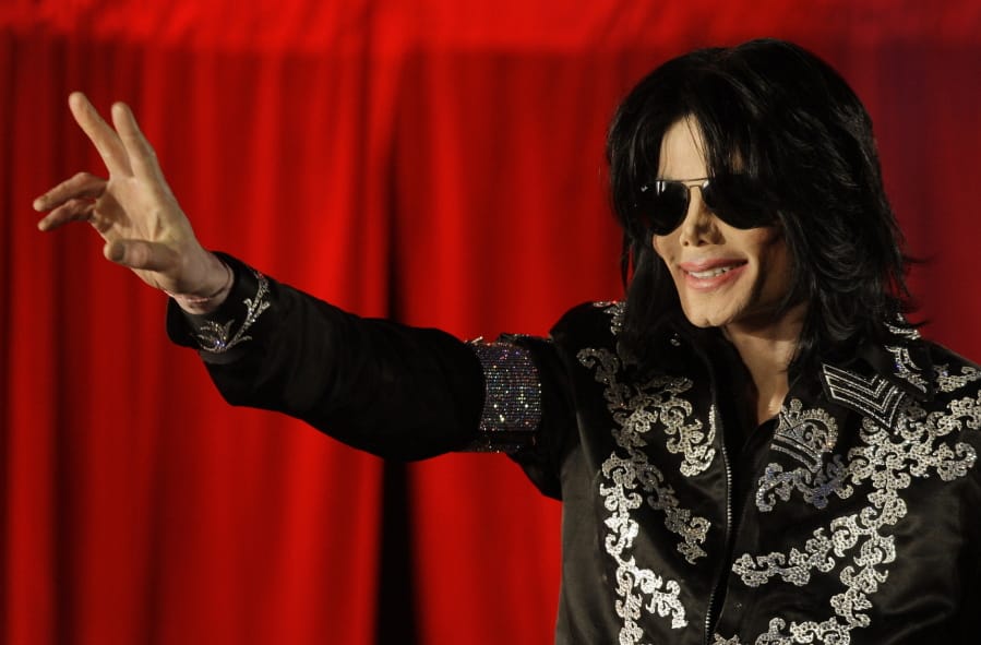 FILE - This March 5, 2009 file photo shows Michael Jackson as he announces ten live concerts at the London O2 Arena in south London. Tuesday, June 25, 2019, marks the tenth anniversary of Jackson’s death.